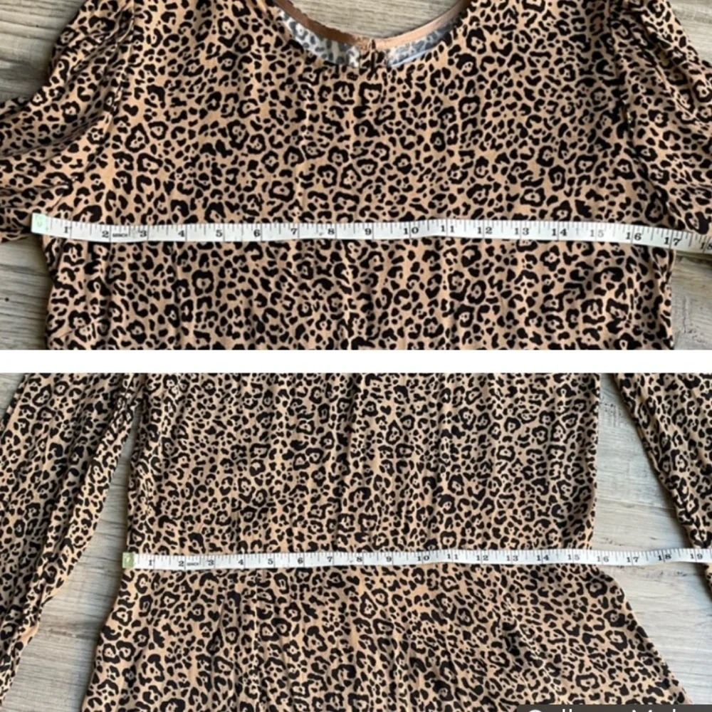 Reformation Animal Print Dress 3/4 Sleeve W/Ties Front Slit SZ 12 fits like a 10 - Picture 13 of 16